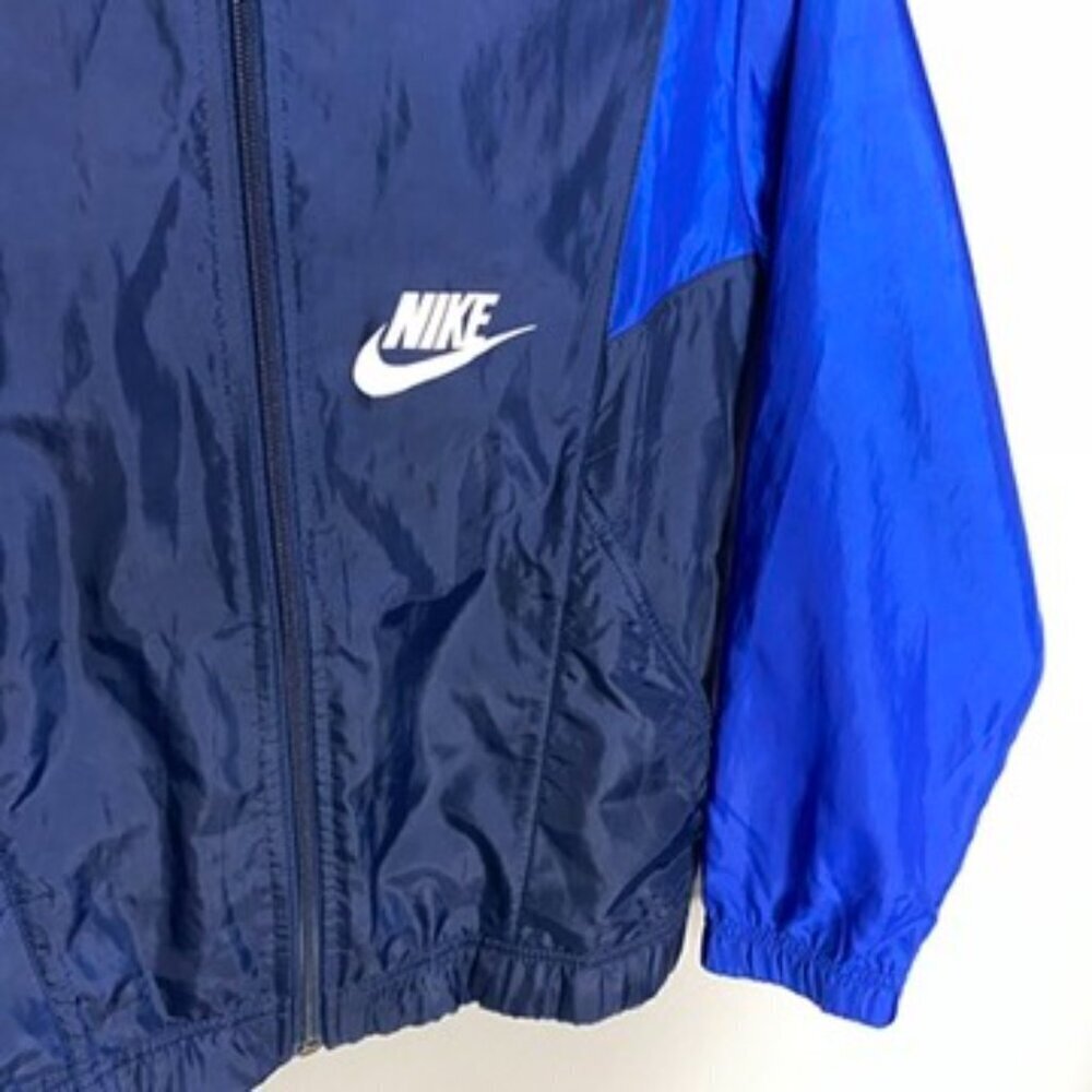 Nike Boys Woven Windrunner Jacket Blue Colorblock Large Full Zip Hooded Active - Picture 2 of 7